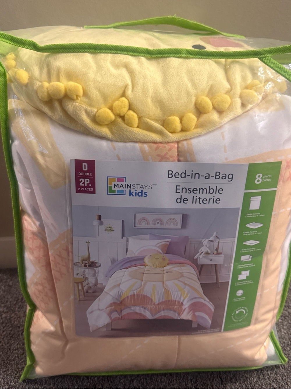Mainstays Kids Sunny Bed in a bag 8 Pieces- Double Size. Brand new